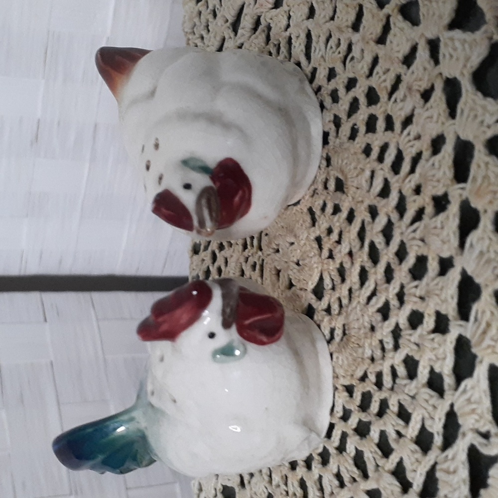 👉*VINTAGE* ROOSTER & HEN SALT/ PEPPER SHAKERS ~FARMHOUSE CHIC CHICKENS ~JAPAN